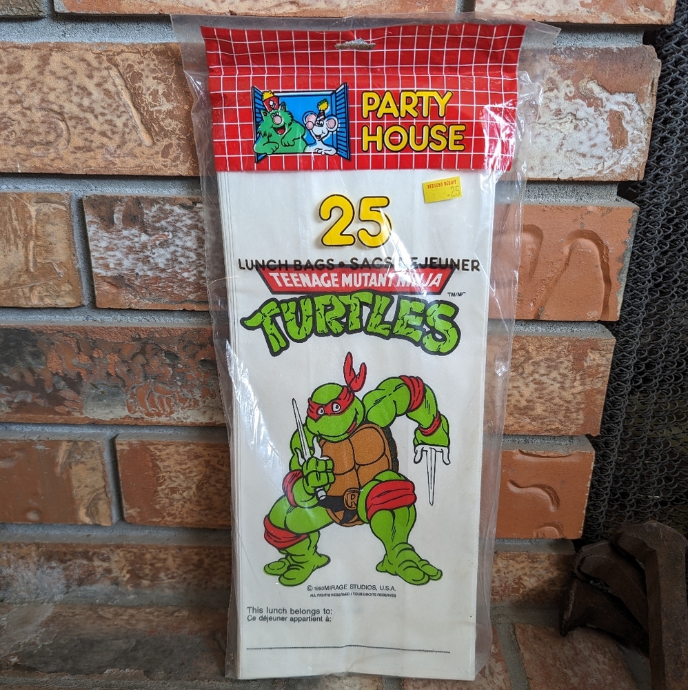 Teenage Mutant Ninja Turtles Lunch Bags - 1990 - Raphael - Vintage - TMNT